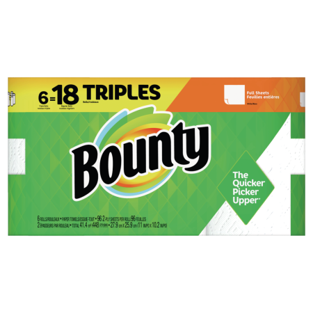 Bounty Triple Roll Paper Towel, 2-ply, 6-pk