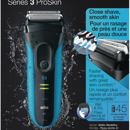 Braun Series 3: 3040s Wet & Dry Electric Razor/Foil Shaver with Precision Trimmer, 4-pc