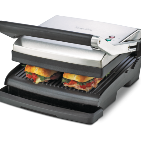 Breville Panini Non-Stick Indoor Grill & Sandwich Press, Brushed Stainless Steel