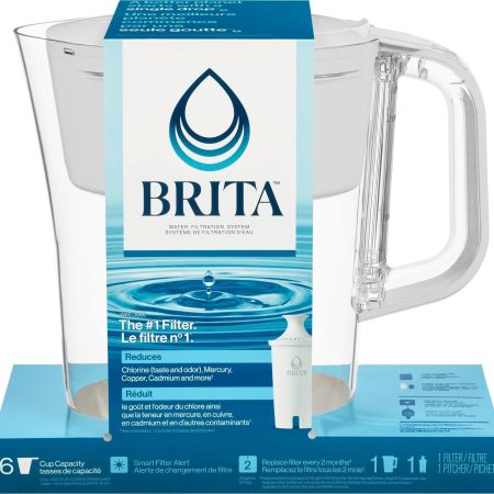 Brita® Denali Water Filter Pitcher, BPA Free, 6 Cup, White