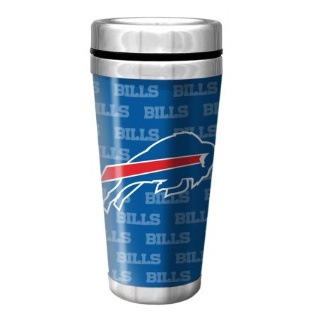 Buffalo Bills Stainless Steel Travel Mug For NFL Football Fans/Collectors, 16-oz