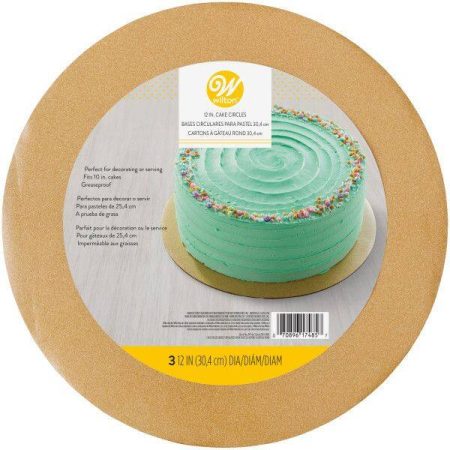 Wilton Round Cake Boards, Gold, 12-in, 3-pk, for Birthday/Wedding/Anniversary/Baby Shower