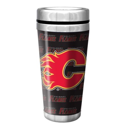 NHL Calgary Flames Full Wrap Wallpaper Travel Mug, 14-oz