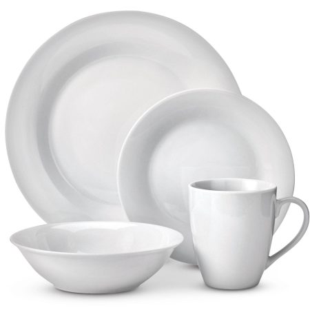 CANVAS Lauren 34pc Porcelain Dinnerware Set, Serves 8, White