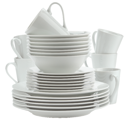 CANVAS Lauren 34pc Porcelain Dinnerware Set, Serves 8, White