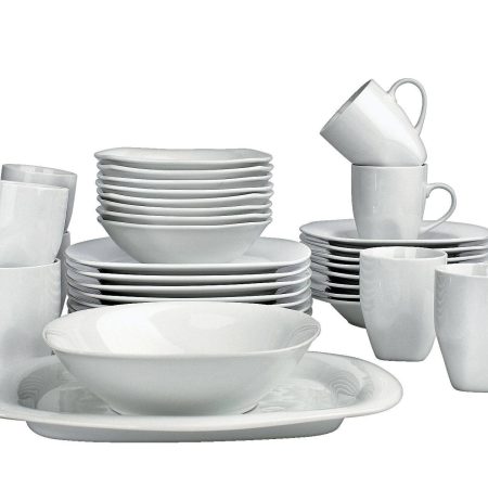 CANVAS Mercer 34pc Porcelain Dinnerware Set, Serves 8, White