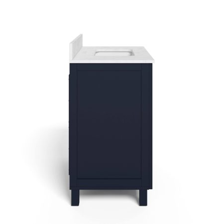 CANVAS Bayfield Double Door Single Sink Stone Top Bathroom Vanity, Navy, 36-in