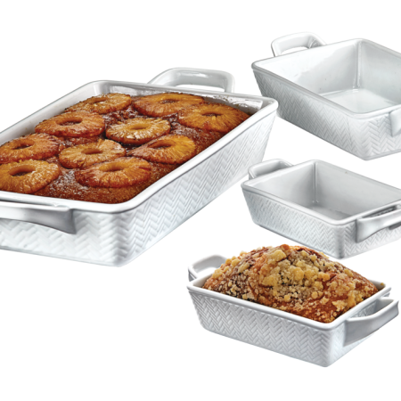 CANVAS Stoneware Bakeware Set, White, Assorted Sizes, 4-pc