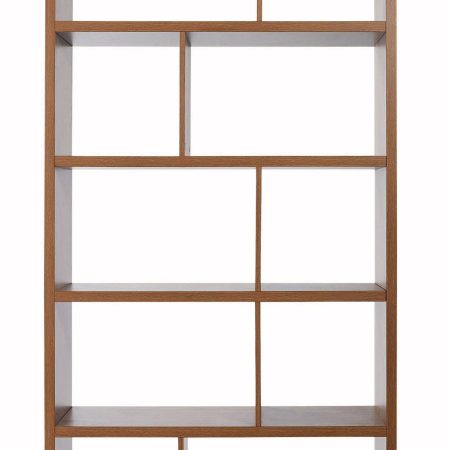 CANVAS Knowlan Modular Adjustable 5-Tier Bookshelf, 38.25 x 14.5 x 74.25-in, Walnut