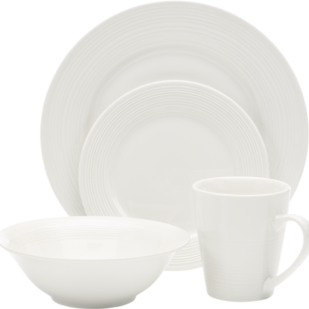 CANVAS Caleb 32pc Porcelain Dinnerware Set, Serves 8, White