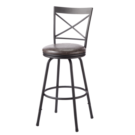 CANVAS Dutton Adjustable Bar Stool with Swivel Seat, Black