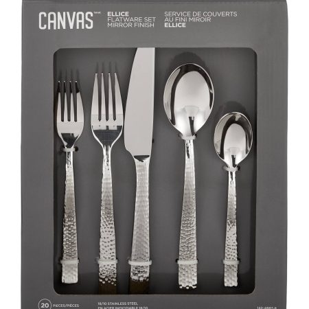 CANVAS Ellice 20pc Stainless Steel Flatware Set, Serves 4