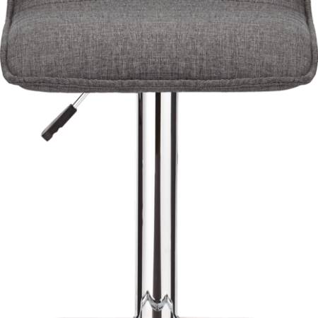 CANVAS Finn Upholstered Bar Stool Adjustable Height & Backrest, Grey