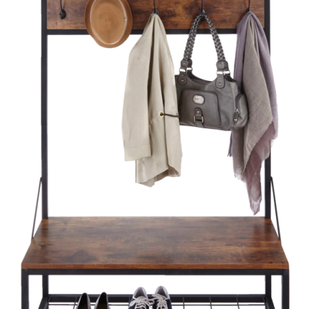 CANVAS Harrison 5-Hook Entryway Coat Rack/Hall Tree With Bench & Shoe Storage Rack