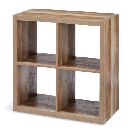 CANVAS Fraser 4-Cube Storage Organizer, Bookcase/Bookshelf, Light Oak Finish