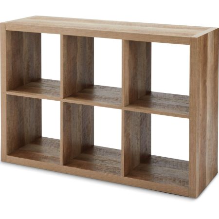 CANVAS Fraser 6-Cube Storage Organizer, Bookcase/Bookshelf, Light Oak Finish