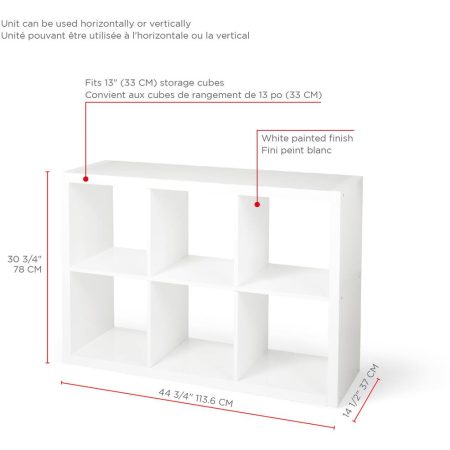 CANVAS Invermere 6-Cube Storage Organizer, Bookcase/Bookshelf, White