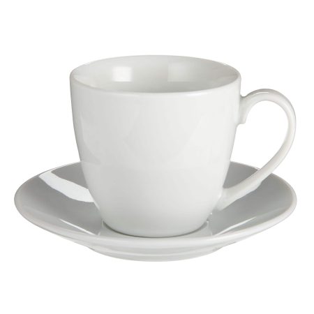 CANVAS 4pc Porcelain Espresso Mug Set with Saucers, Dishwasher Safe, 103-mL