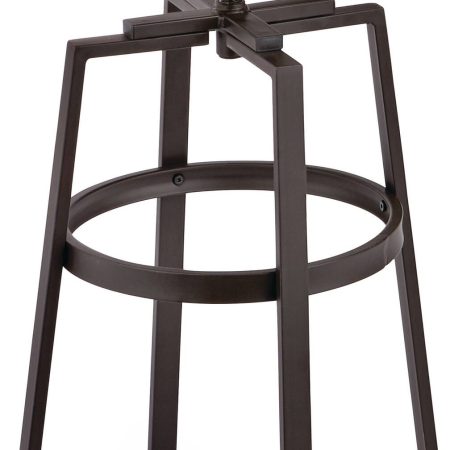 CANVAS Turner Metal Swivel Bar Stool Adjustable Height (2-Piece Set), Black/Brown