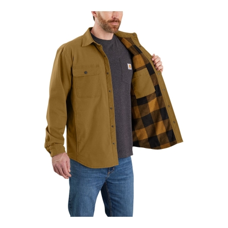 Carhartt Men's Rugged Flex Canvas Fleece Lined Durable Warm Jacket