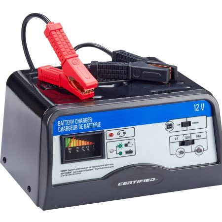 Certified Battery Charger, Fully Automatic, 10/2-Amp, 12V, with 50-Amp Engine Start