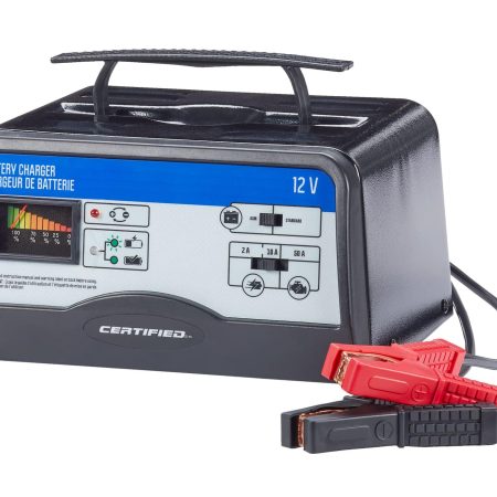 Certified Battery Charger, Fully Automatic, 10/2-Amp, 12V, with 50-Amp Engine Start