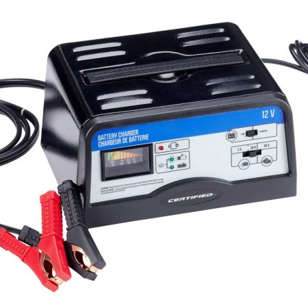 Certified Battery Charger, Fully Automatic, 10/2-Amp, 12V, with 50-Amp Engine Start