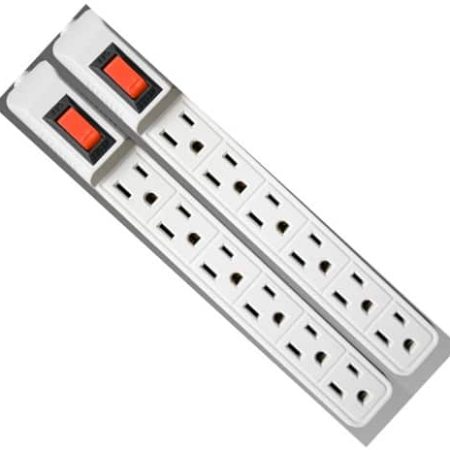 Certified 6-Outlet Power Bar, 3-ft cord, White, 2-pk