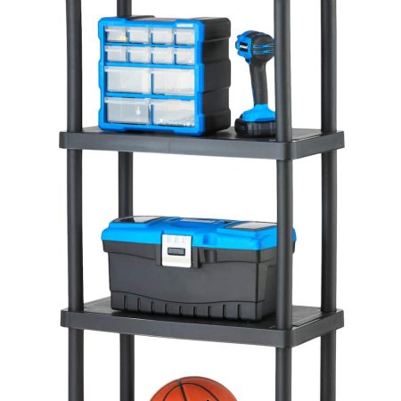 Mastercraft 4-Shelf Resin/ Plastic Storage Rack/ Shelving Unit, 23 x 12 x 52-in