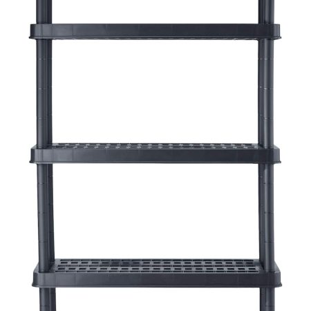 Certified Adjustable 5-Shelf Resin/ Plastic Storage Rack/ Shelving Unit, 36 x 14 x 72-in