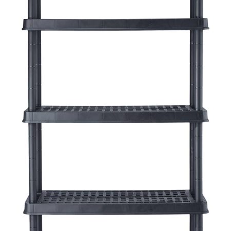 Certified Adjustable 5-Shelf Resin/ Plastic Storage Rack/ Shelving Unit, 36 x 18 x 72-in