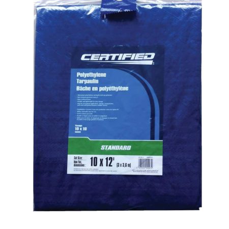 Certified Standard Duty Poly Tarp, Waterproof, 10-ft x 12-ft