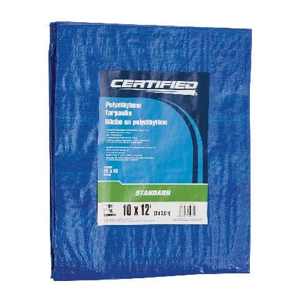 Certified Standard Duty Poly Tarp, Waterproof, 10-ft x 12-ft