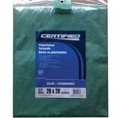 Certified Light Duty Poly Tarp, Waterproof, 20-ft x 28-ft