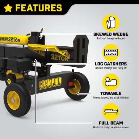 Champion Power Equipment 301cc Full Beam Log Splitter, 32-ton