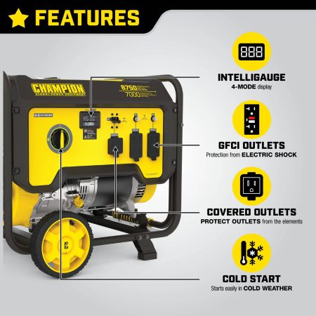 Champion 7000W/8750W Portable Gas Generator with CO Shield™