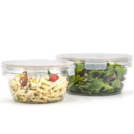 Clearlock Round Food Storage Container Set with Tritan™ Base, Nestable, 4-pc