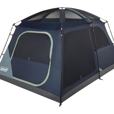 Coleman Skylodge 8-Person Camping Tent w/ Convertible Screened Room, Rain Fly & Carry Bag, Blue Nights