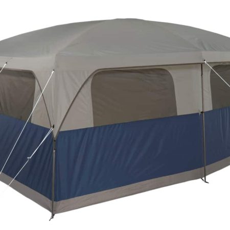 Coleman Hampton 3-Season, 9-Person, 2-Room Camping Cabin Tent w/ Room Divider, Rain Fly & Carry Bag, 14-ft x 10-ft