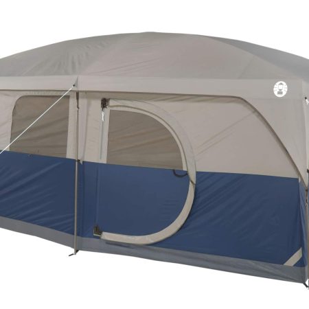 Coleman Hampton 3-Season, 9-Person, 2-Room Camping Cabin Tent w/ Room Divider, Rain Fly & Carry Bag, 14-ft x 10-ft