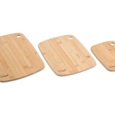 Master Chef Bamboo Cutting Board, Dishwasher Safe, Assorted Sizes, 3-pk