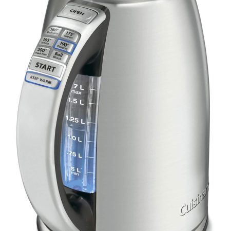 Cuisinart Cordless Electric Kettle w/ 7 Preset Temperatures, Stainless Steel, 1.7-L