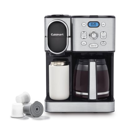 Cuisinart Programmable Single Serve Drip Coffee Maker with HomeBarista Reusable Filter Cup, Silver