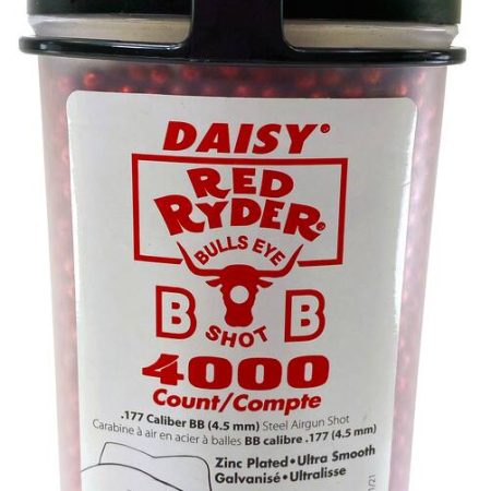 Daisy Red Ryder Bullseye BBs, 4000-pk, Airsoft, Zinc-Plated, Red