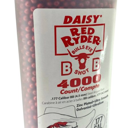 Daisy Red Ryder Bullseye BBs, 4000-pk, Airsoft, Zinc-Plated, Red