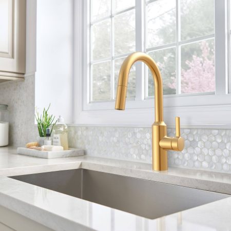 Danze Colby Single Handle Pull Down Kitchen Faucet, Brushed Bronze