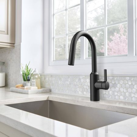 Danze Colby Single Handle Pull Down Kitchen Faucet, Matte Black