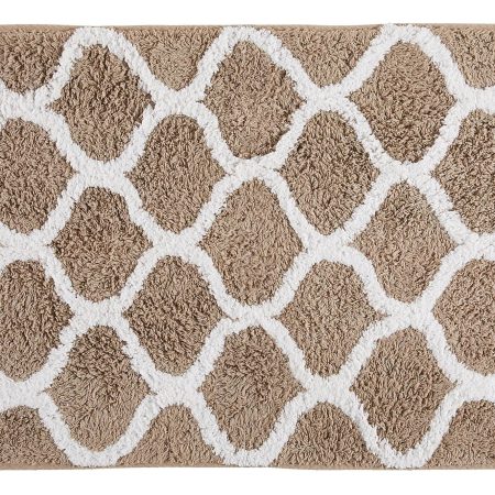 For Living Tufted Bathroom Mat, Beige, 17-in x 24-in