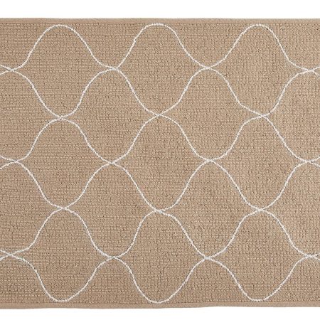 For Living Tufted Bathroom Mat, Beige, 17-in x 24-in