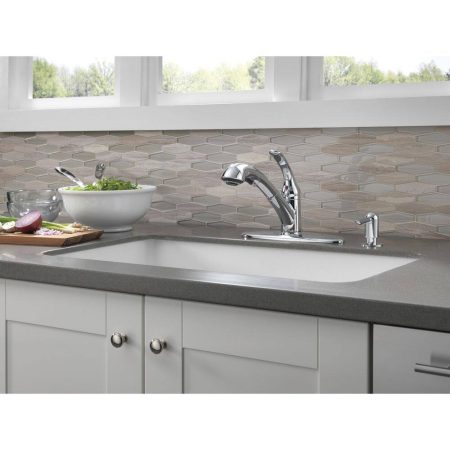 Delta Faucet Principals Single Handle Pull Out Kitchen Faucet, Chrome